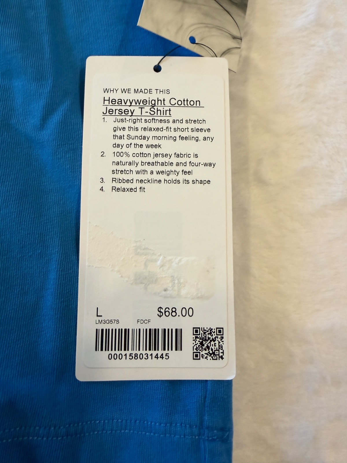 Lululemon Cotton Jersey T-Shirt FDAP Size Large Fade Dye Corn Flower Blue gallery