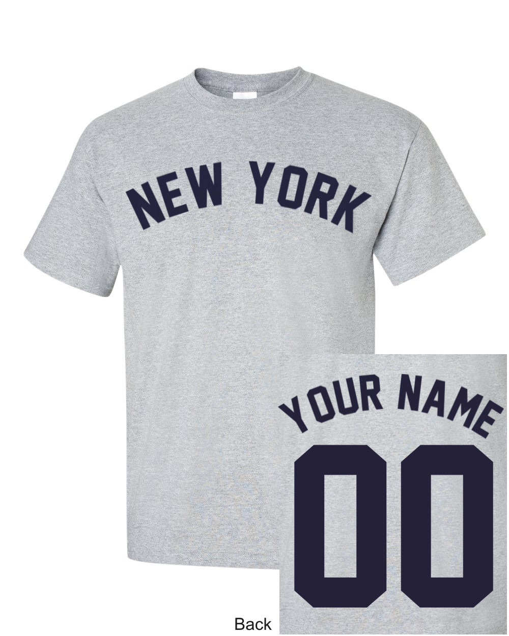 New York CUSTOM Name & Number T-Shirt Jersey Personalized Yankees Giants Tee New gallery