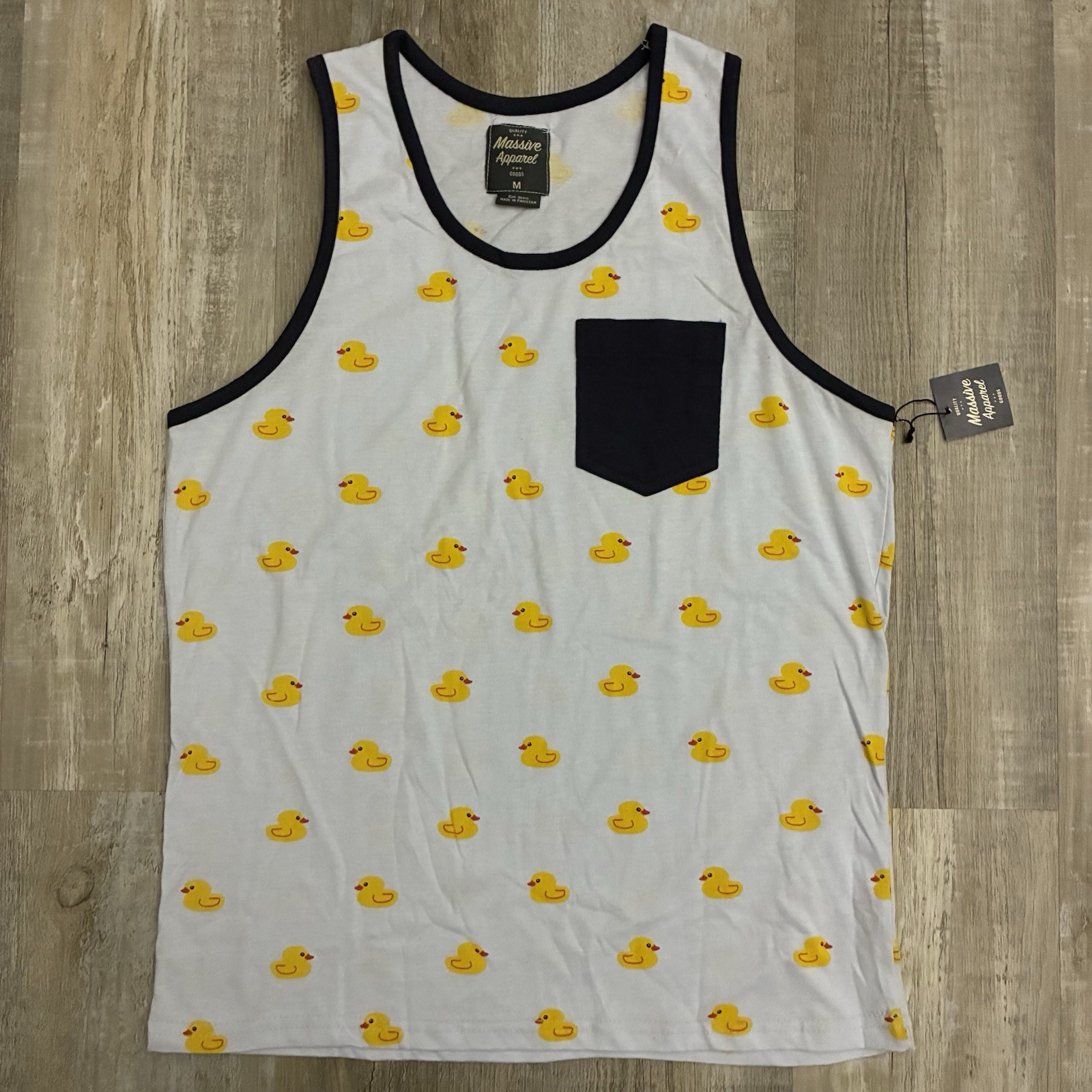 Massive Apparel Men’s Graphic All Over Print Tank Top Medium Rubber Ducky