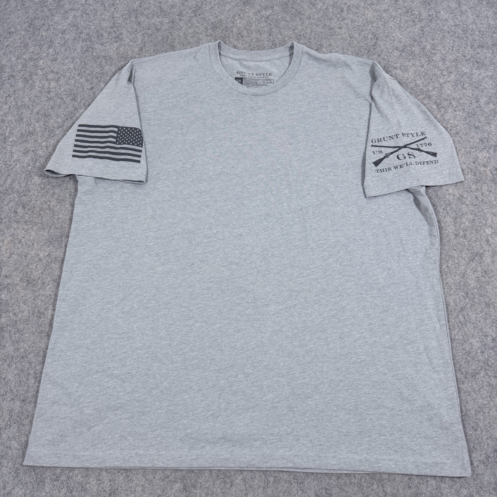 Grunt Style Casual Crewneck Short Sleeve T-Shirt Fits Men's Size 3X XXXL Gray gallery
