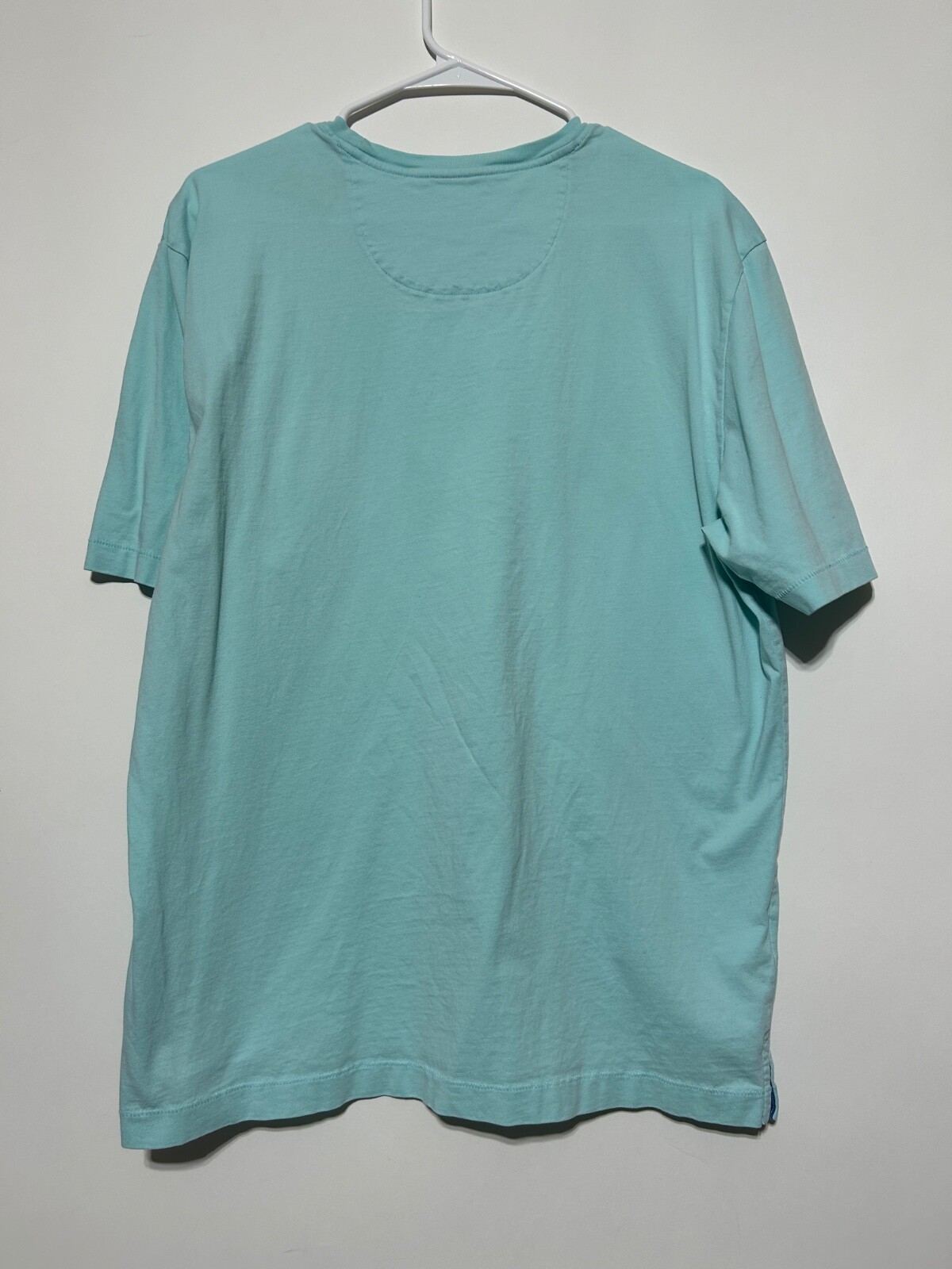Tommy Bahama Men Size L Blue UPF 30 Pima Cotton Pocket Short Sleeve Shirt gallery