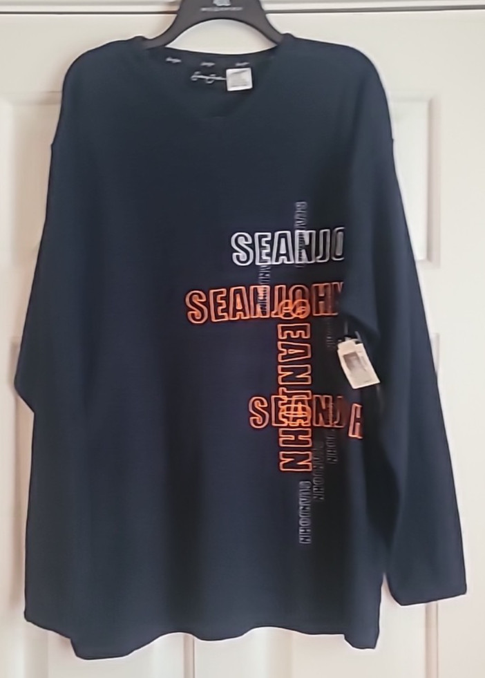 Sean John Navy Blue Jersey-like Pull On Long Sleeve Shirt Mens Large NWT Logo gallery
