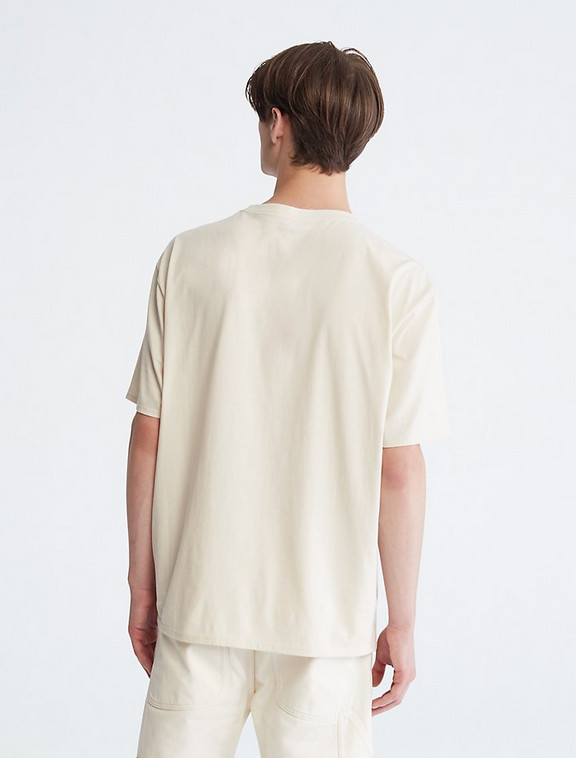 Clavin Klein Mens Relaxed Fit Logo Crewneck TShirt in Desert Sand Dune Large gallery