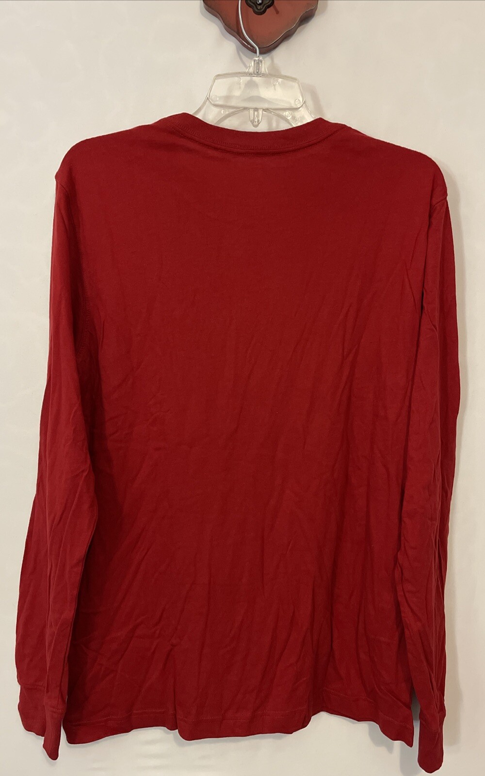 George Mens Medium (38/40) Red Long-Sleeved Cotton Crewneck Tshirt NWT! A5484 gallery