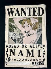 One Piece Nami Wanted Poster Graphic Black Men’s T-Shirt Small