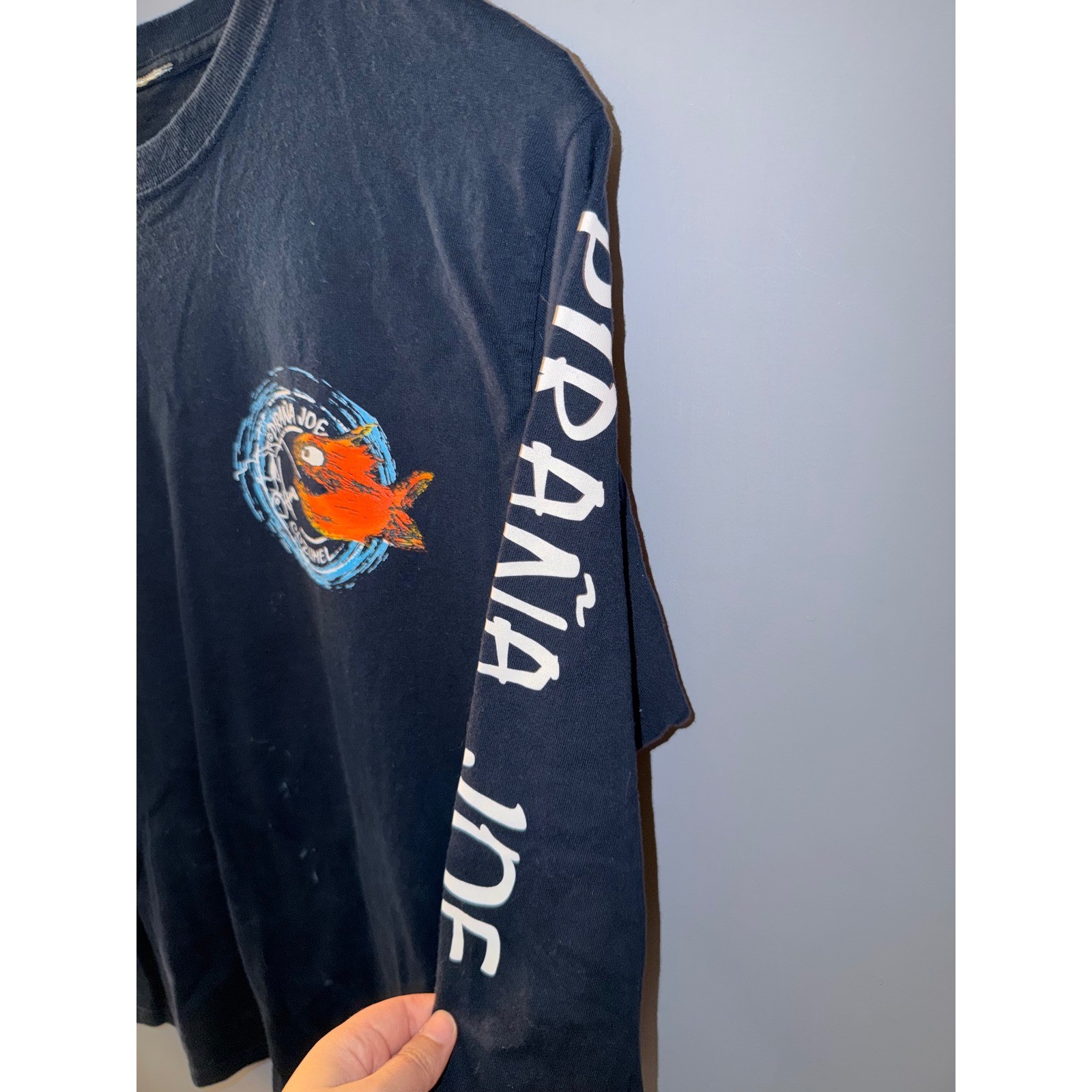 Piranha Joe Cozumel Long Sleeve Graphic T-Shirt Navy Blue Mexico Charm gallery