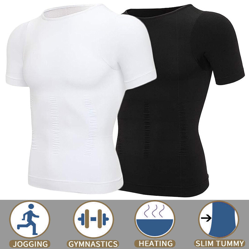 Men Slimming Tummy Control Tank Top Body Shaper Belly Chest Compression Shirt gallery