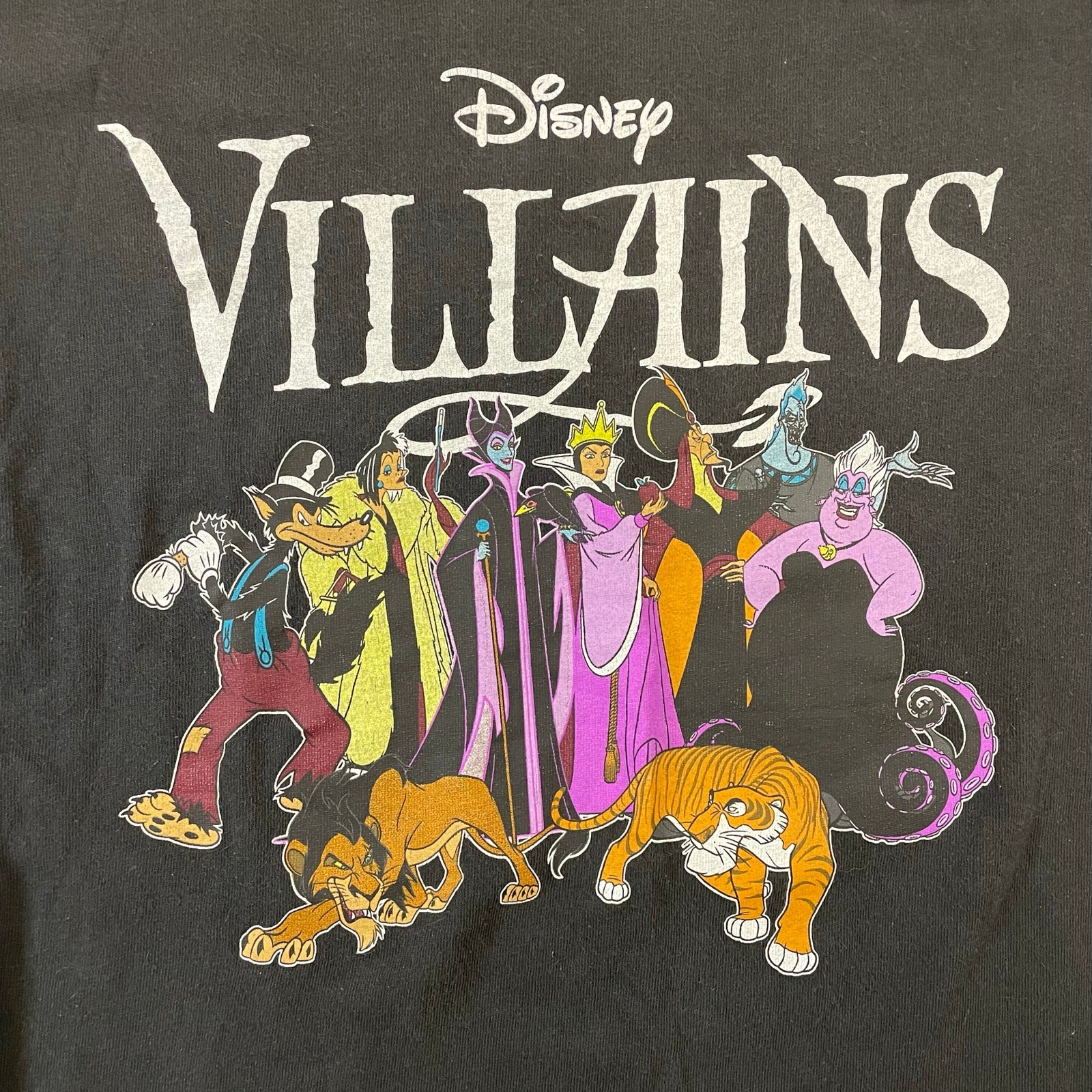 Vintage Disney Villains Graphic Tee Maleficent Ursula Scar Adult Large Black gallery