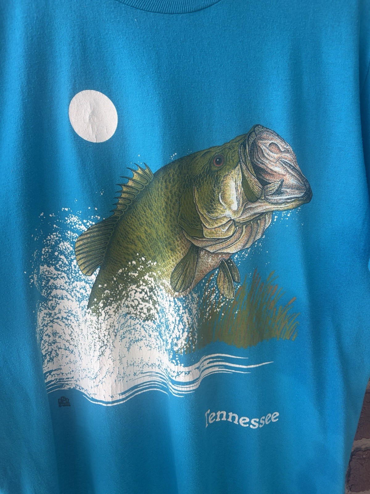Vintage Jerzees Bass Shirt Men Extra Large Blue USA Sportswear 1989 gallery