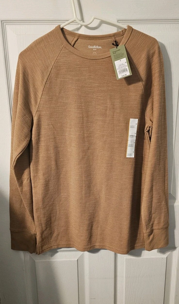 NWT Goodfellow & Co – Men’s sz S Textured Pullover Shirt in Natures Brown