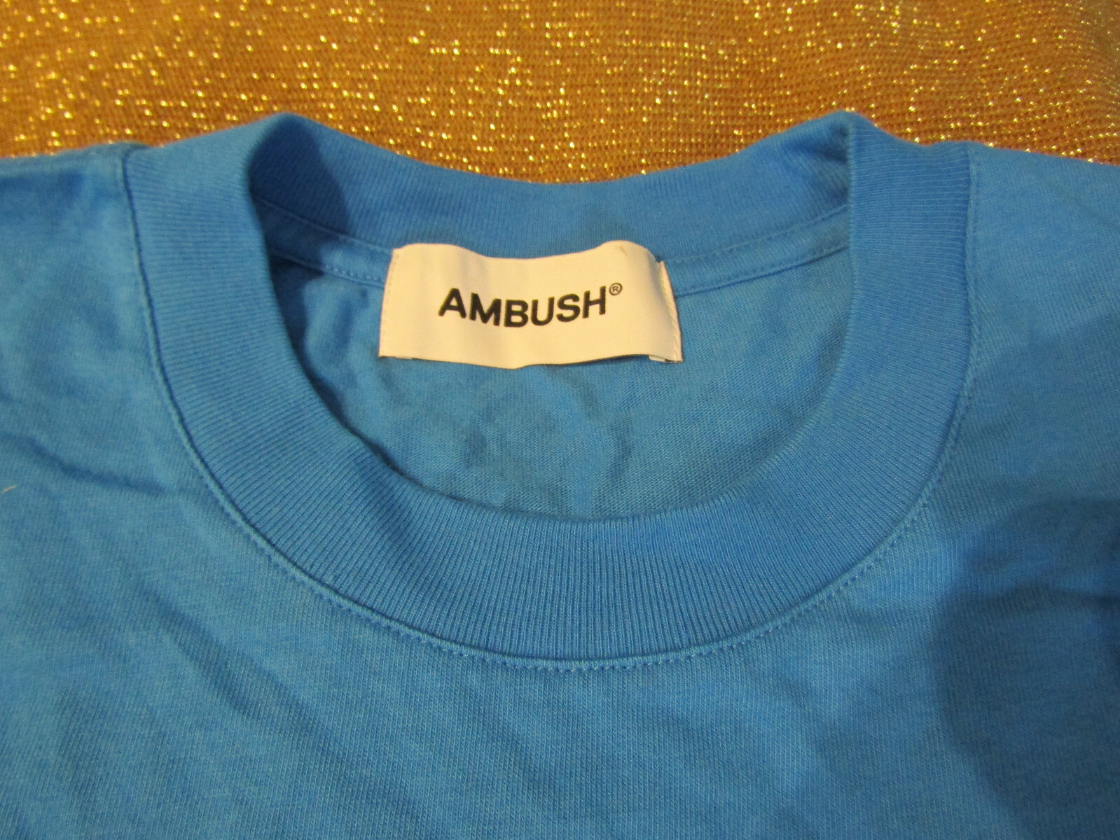 AMBUSH , Deep Wate Blue Packable Waist Pocket Short Sleeve T-shirt NWOT Sz Small gallery