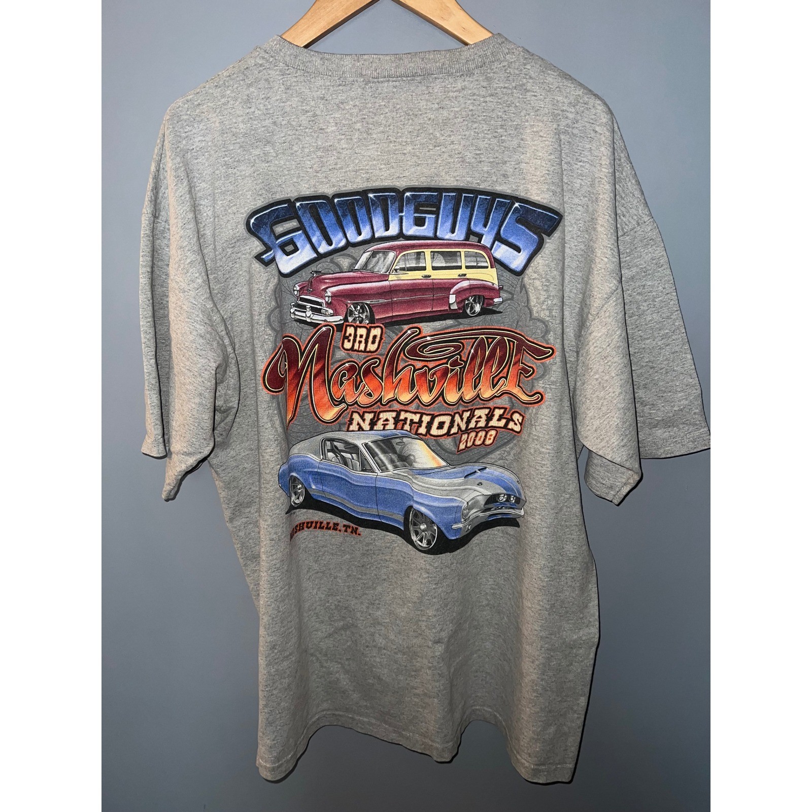 2008 Goodguys Nashville Nationals Car Show Henley Shirt Gray XL Anvil gallery
