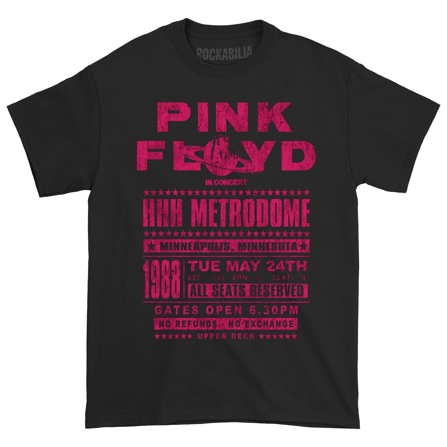 Men's Pink Floyd HHH Metrodome (Rockabilia Exclusive) T-shirt Small Black gallery
