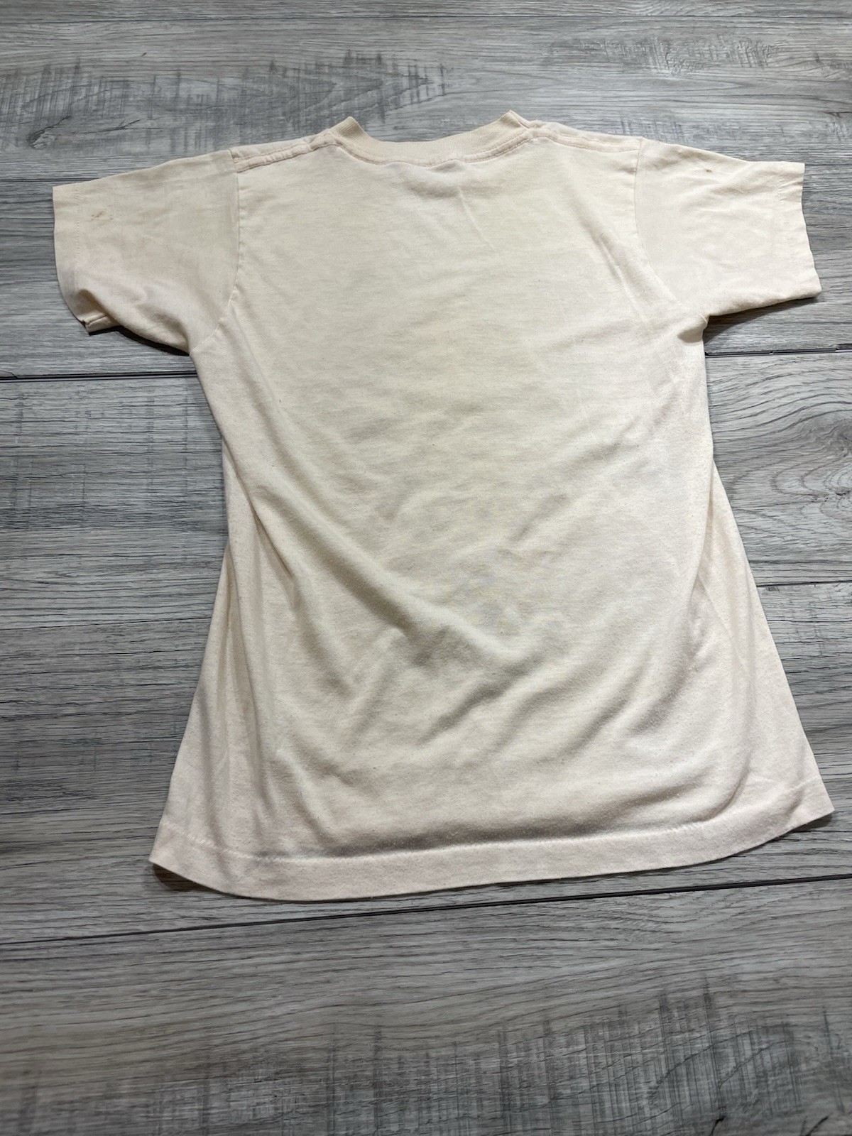 1970s Surf Tee Shirt Rare Obscure No Rules Apply Cream Graphic Xs gallery