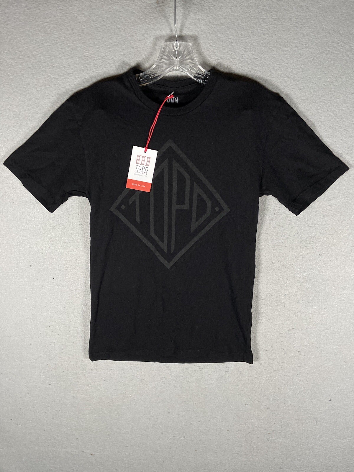NWT Topo Designs Graphic T Shirt With Diamond Pattern 2XS Black gallery
