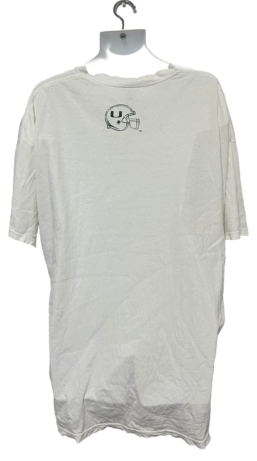 Vintage White Nike Team Tag Miami Hurricanes Double-sided T-Shirt Men's Size 2XL gallery