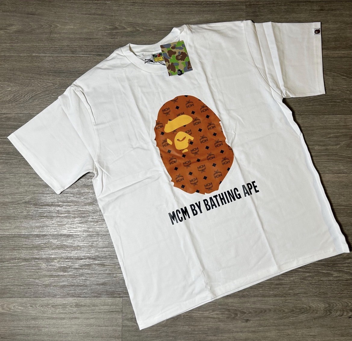 A Bathing Ape MCM by BATHING APE White Graphic Logo Crew Neck T-Shirt L gallery