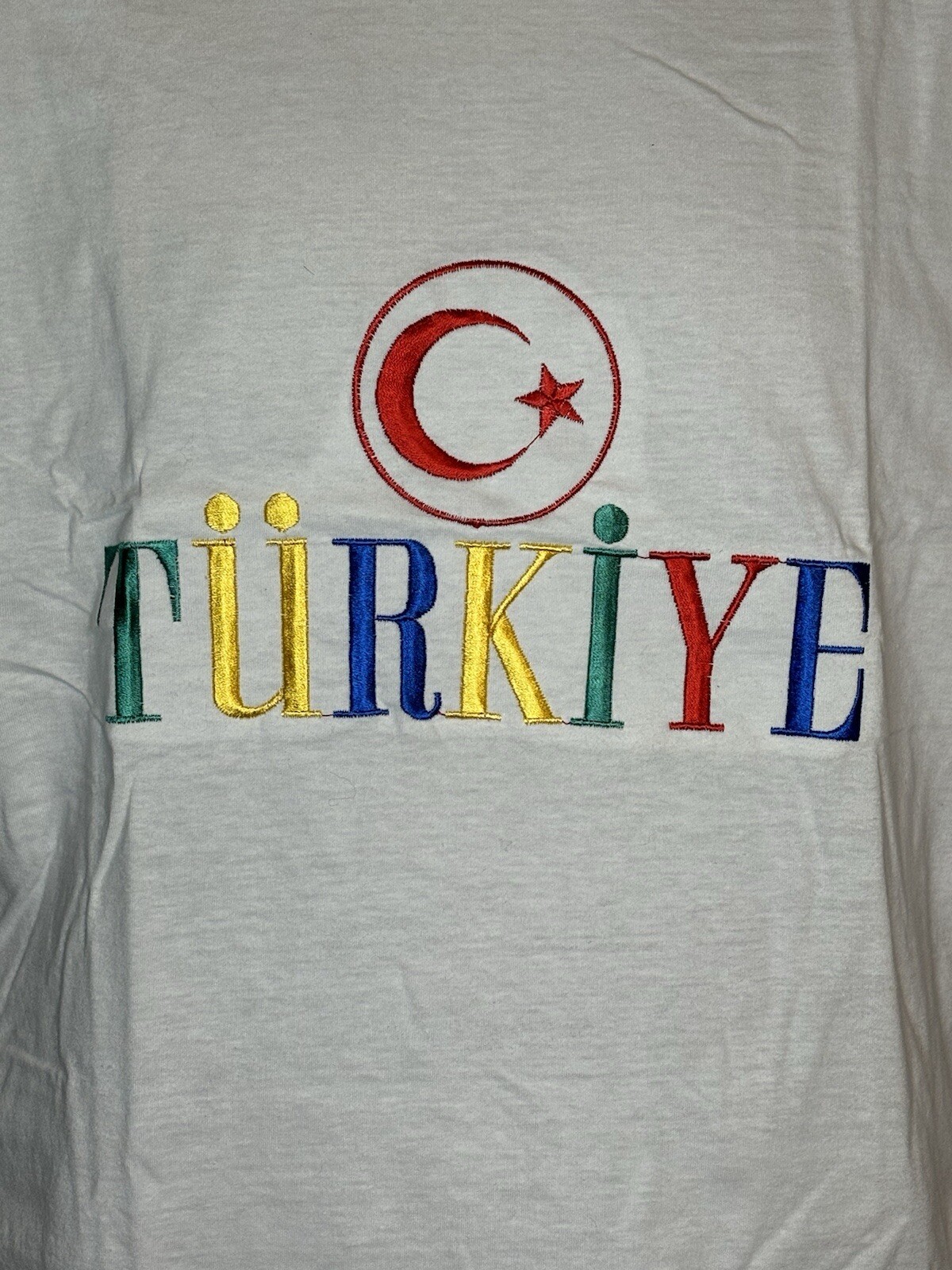 Vintage TURKEY Shirt Men’s Medium White Istanbul Turkiye Embroidered gallery