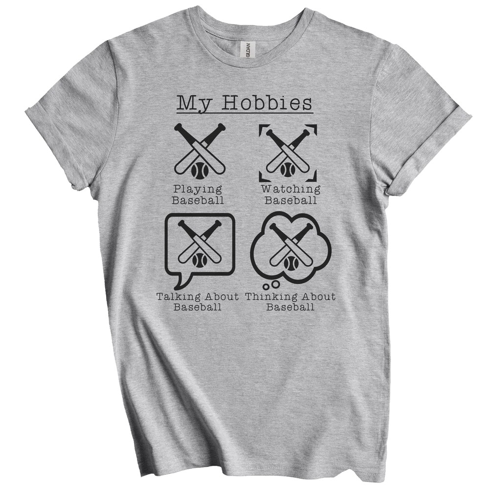 My Hobbies Playing Baseball Funny Baseball Player T-Shirt