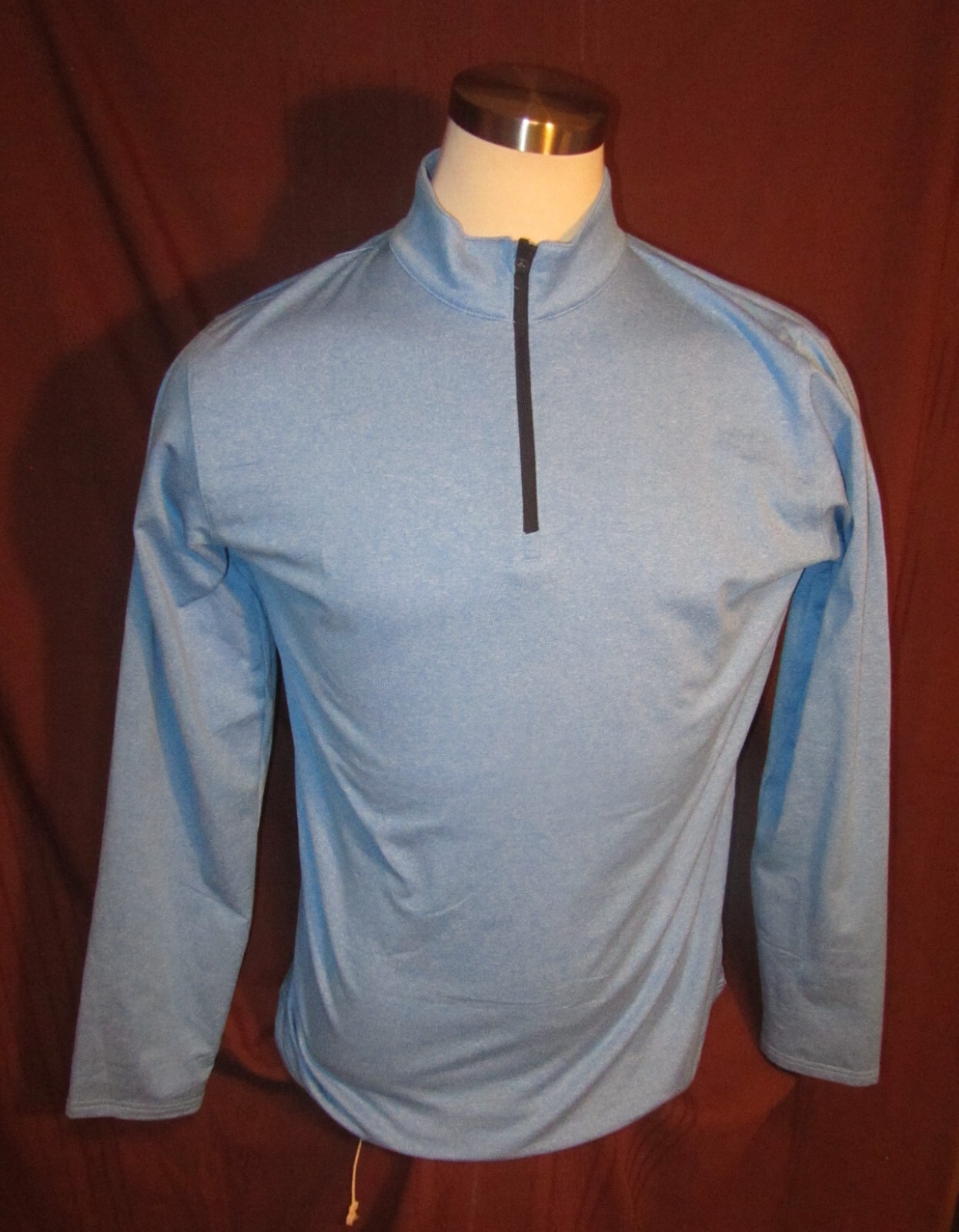 TACVASEN Mens 1/4-Zip Long-Sleeve Shirt, Blue, Polyester, Size L, New gallery