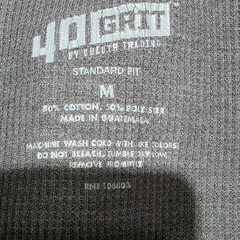 40 Grit By Duluth Tradong Gray Thermal Henley Waffleknit Shirt Size Medium