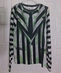 Universal Studios Beetlejuice Long Sleeve Halloween Costume HHN Shirt Sz Small