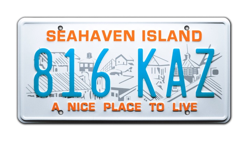The Truman Show Jim Carrey | 816 KAZ | Metal Stamped Replica Prop License Plate