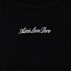 AIME LEON DORE Black Embroidered Logo Tank Top SIZE S $80