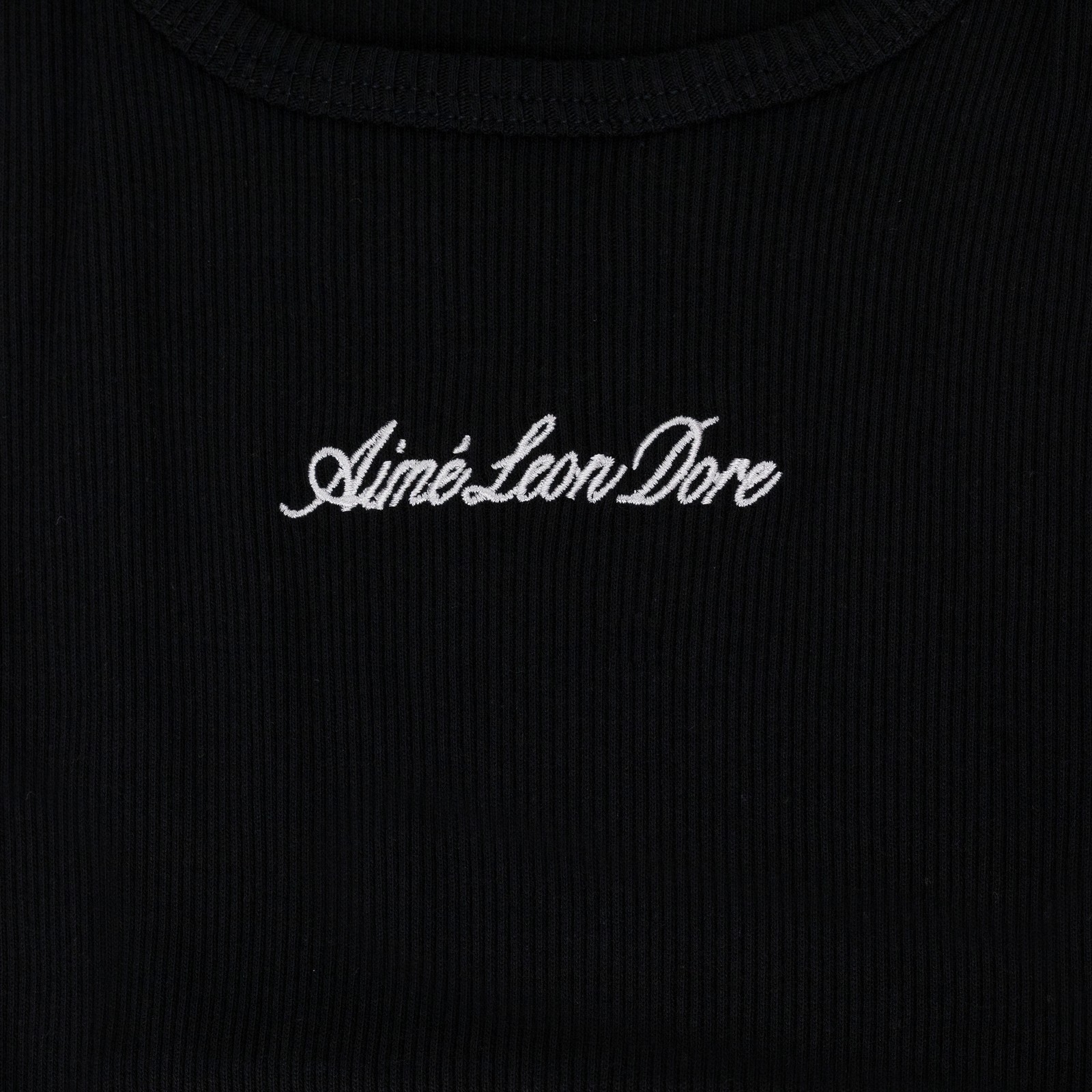 AIME LEON DORE Black Embroidered Logo Tank Top SIZE S $80 gallery