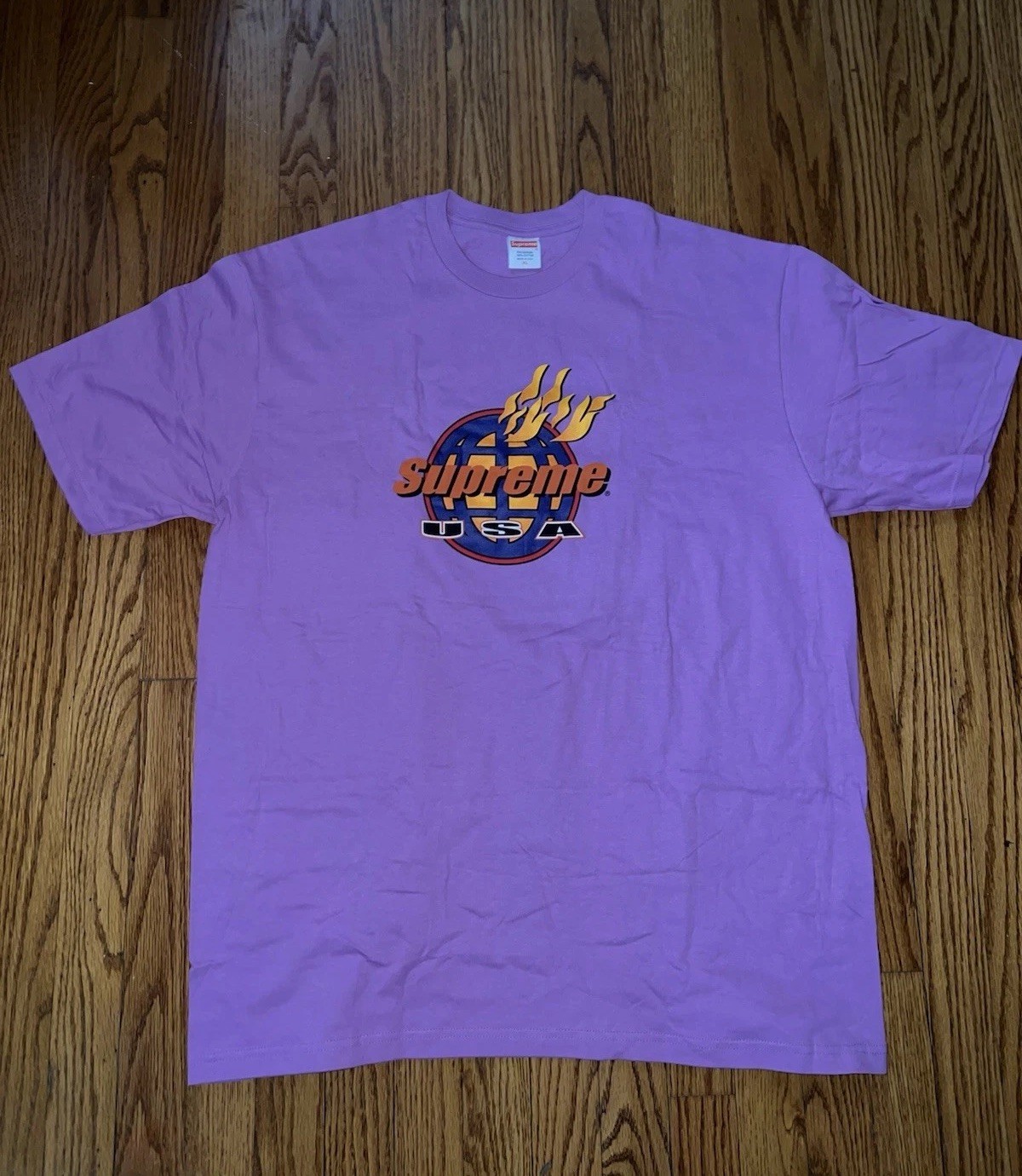 Supreme Men’s 2017 Winter/Fall collection Fire Logo Tee Purple Size Extra Large gallery