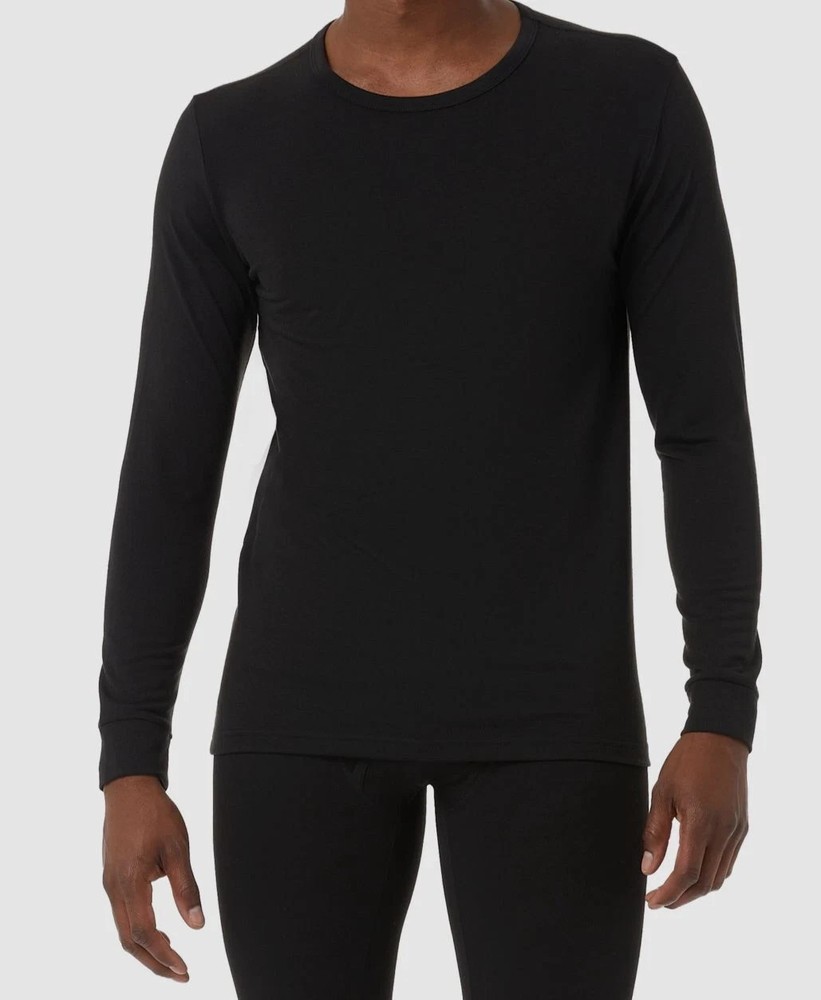 32 Degrees Heat Men’s Black Crew-Neck Base Layer Long Sleeve T-Shirt Size XL