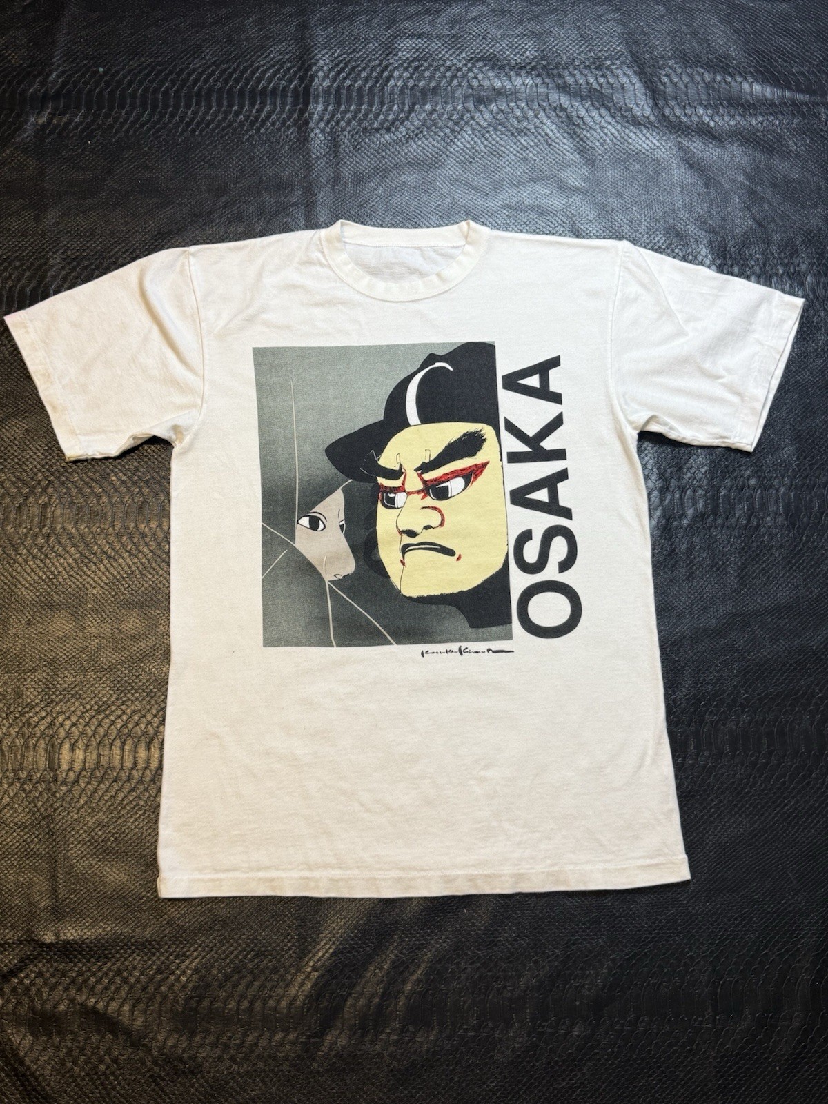 Vintage 90's Kimura Kosuke Art Osaka Poem A Tale Bunraku Tshirt USED SEE PICS!!! gallery