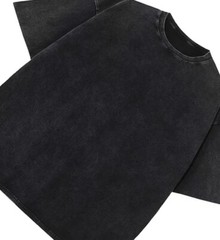 Vintage Acid Washed Oversized Drop Shoulder Heavyweight Streetwear Black T-Shirt