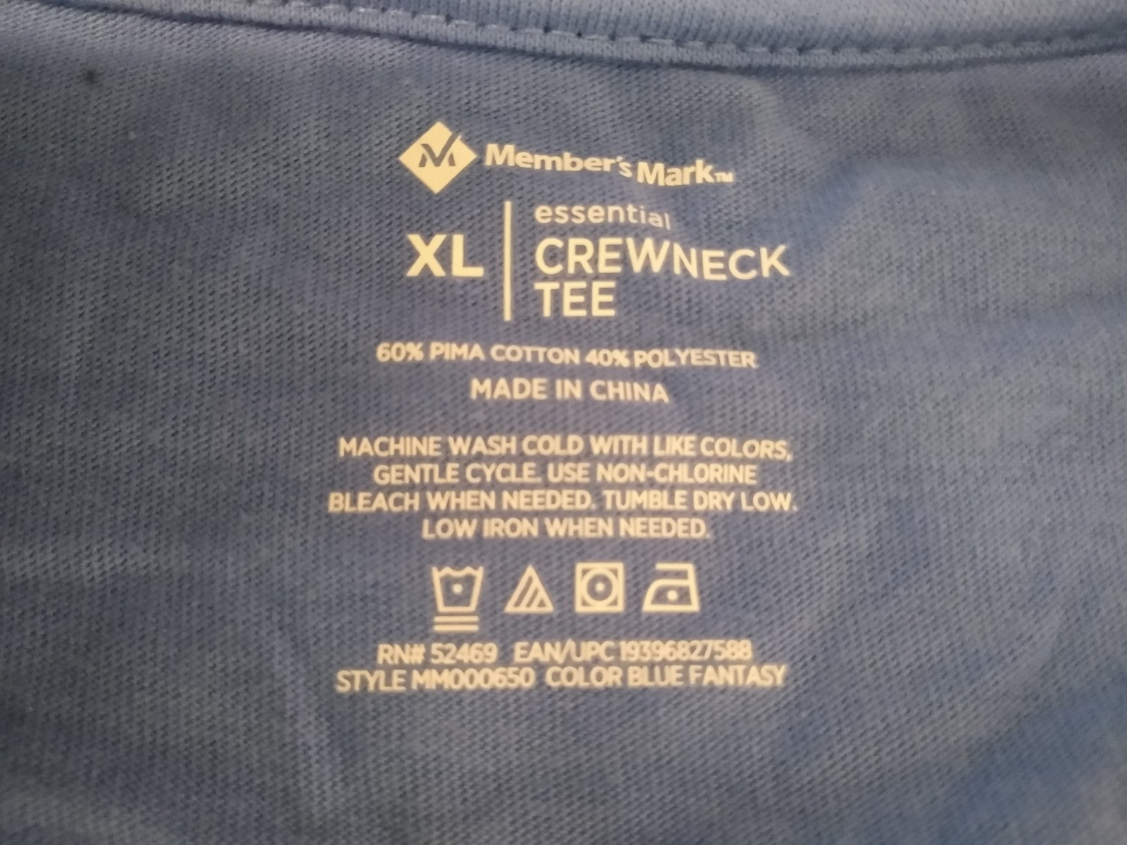 Members Mark crewneck short sleeve Pima cotton blend t-shirt men's size XL gallery