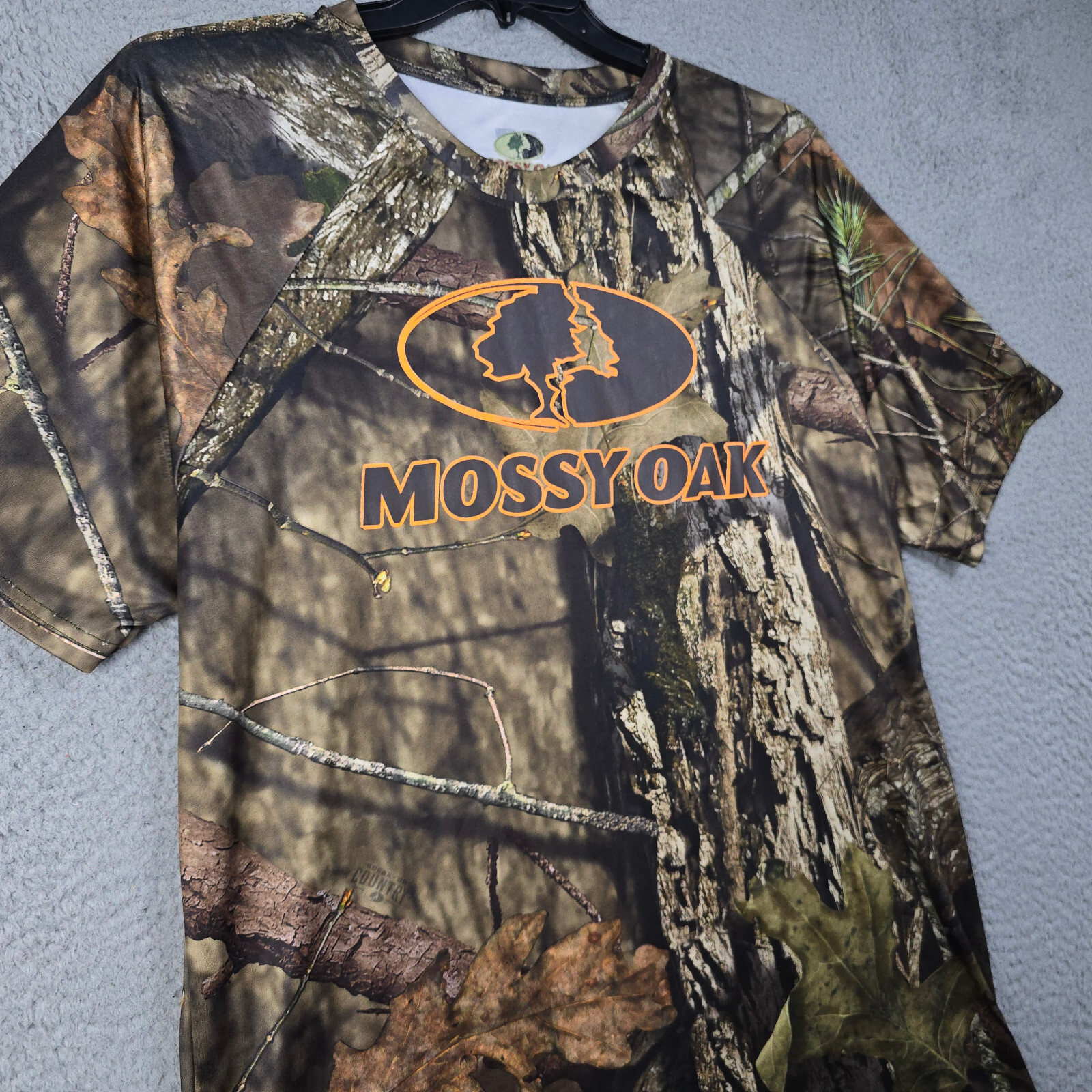 Mossy Oak Camo Shirt Large Brown Green Outdoor Hunting Fishing Casual Polyester gallery