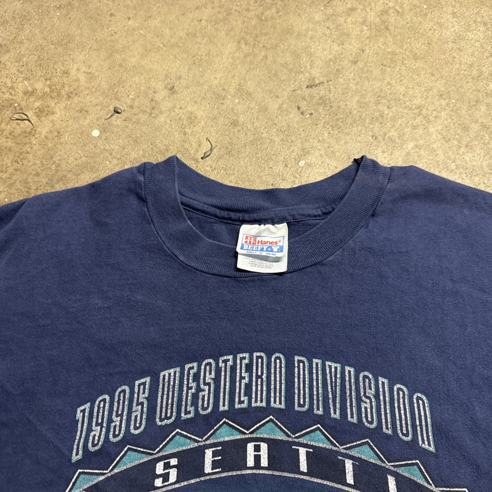 Vintage Seattle Mariners Shirt Mens XL Navy 90s Faded Baseball MLB 1995 USA gallery