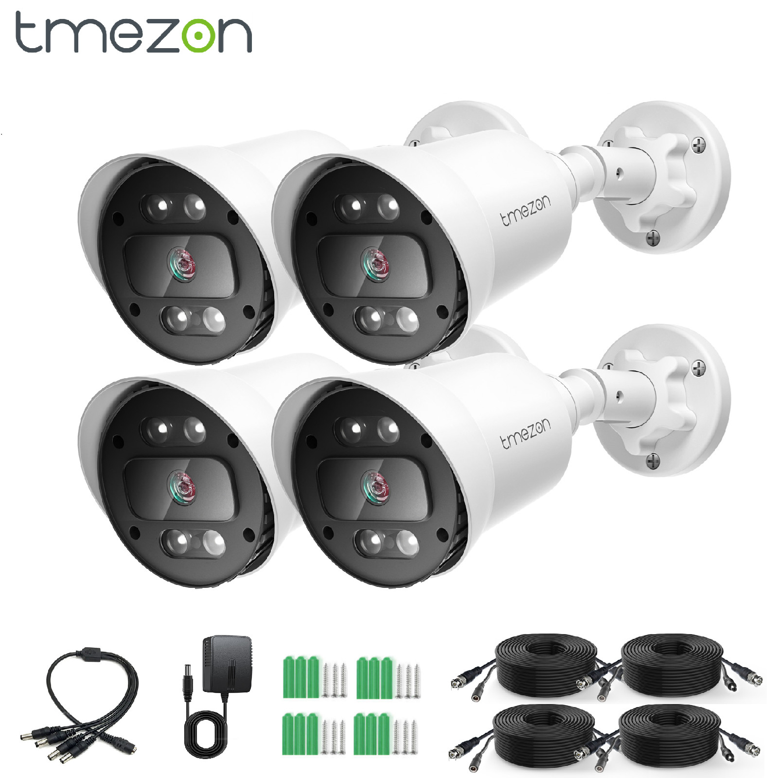 4PACK 1080P 4IN1 CCTV Security Camera Night Vision with Power Supply & BNC Cable