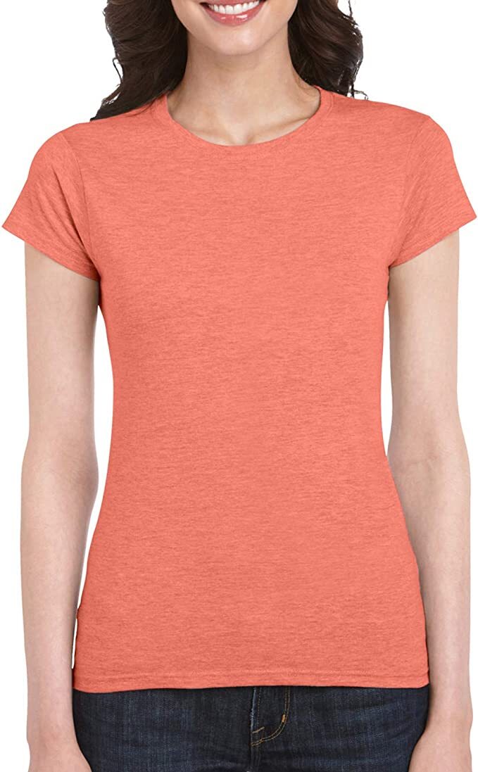 Gildan 64000L Ladies Softstyle T Shirt Heather Orange 2XL gallery