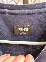 FENDI “Crystal Monster” embellished cotton T-Shirt – navy blue – IT 48 / US M
