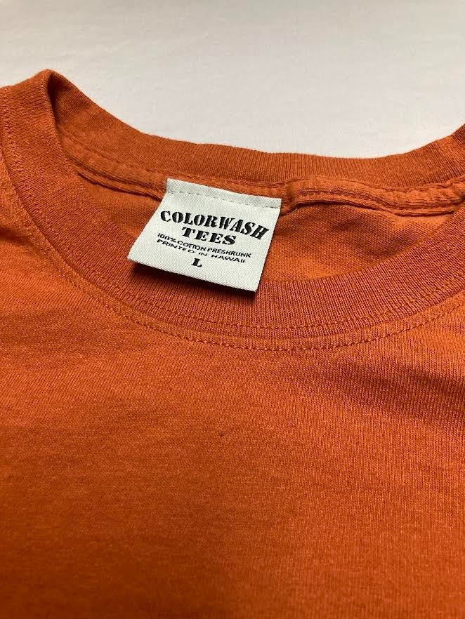 Hang Loose Hawaii T-Shirt Size Large Burnt Orange Shirt with Grapics gallery