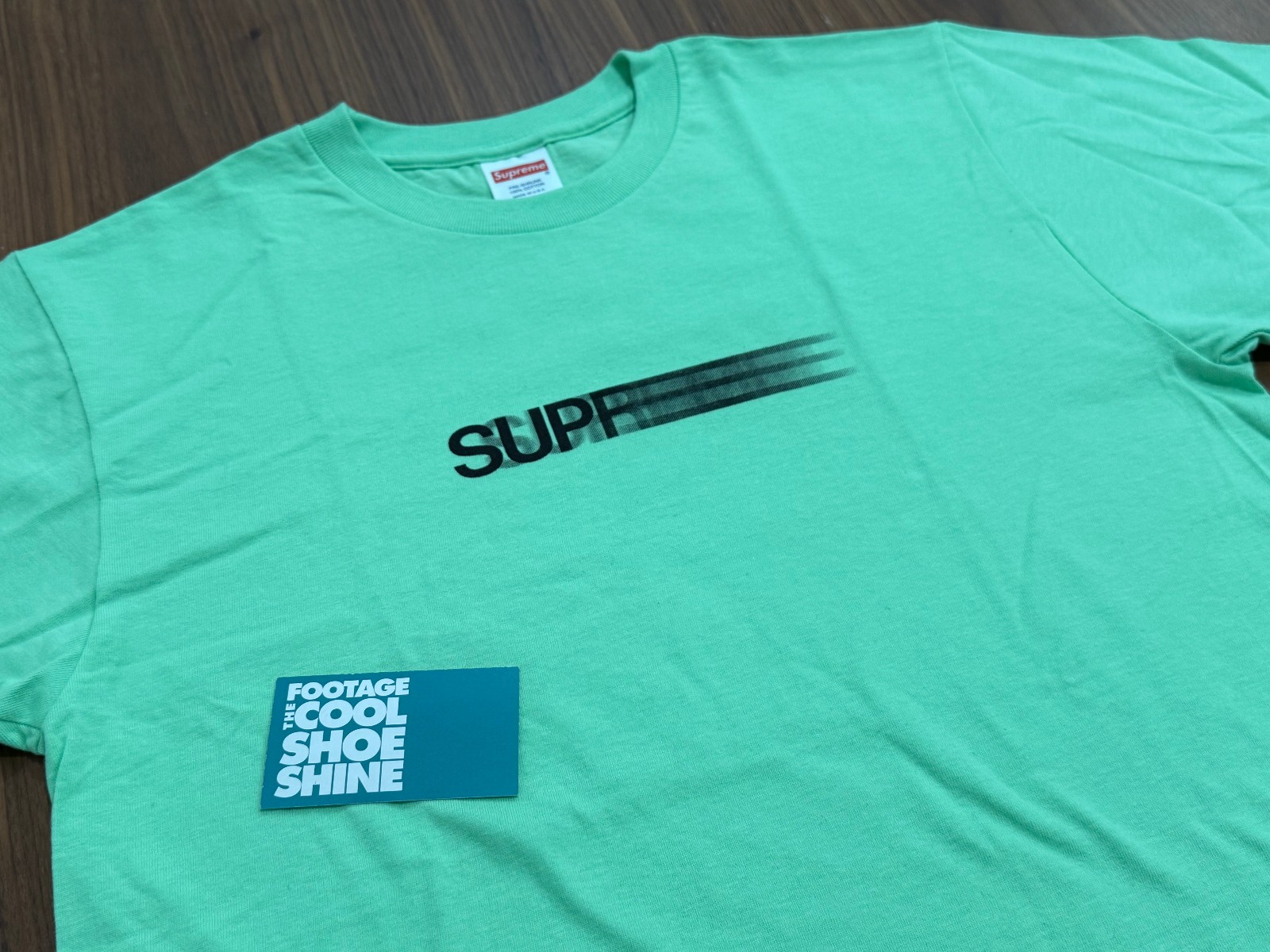 2016 SS16 SUPREME MOTION LOGO BOX LOGO TEE SHIRT ACID GREEN BLACK VANS ERA M gallery