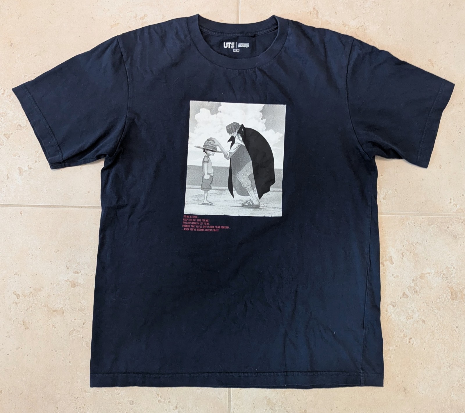 Uniqlo One Piece Shirt Mens M Navy Blue Shanks Luffy Anime Graphic Tee Manga gallery