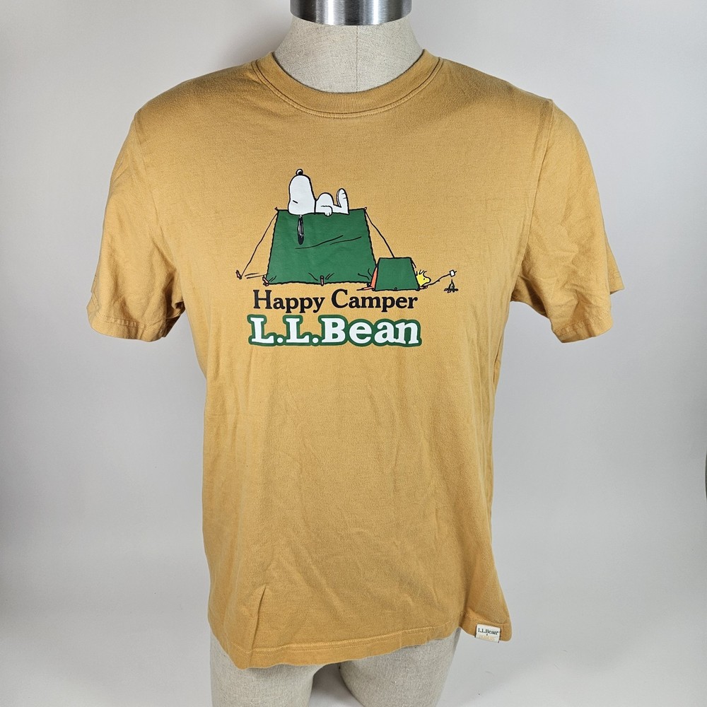L.L.Bean Peanuts Snoopy Happy Camper Short Sleeve Graphic T-Shirt Size M