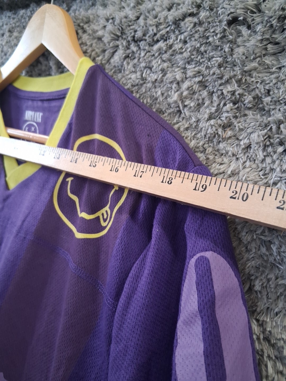 Nirvana In Utero "91" Purple Soccer Jersey Size XL Kurt Cobain Grunge Wear NWT gallery