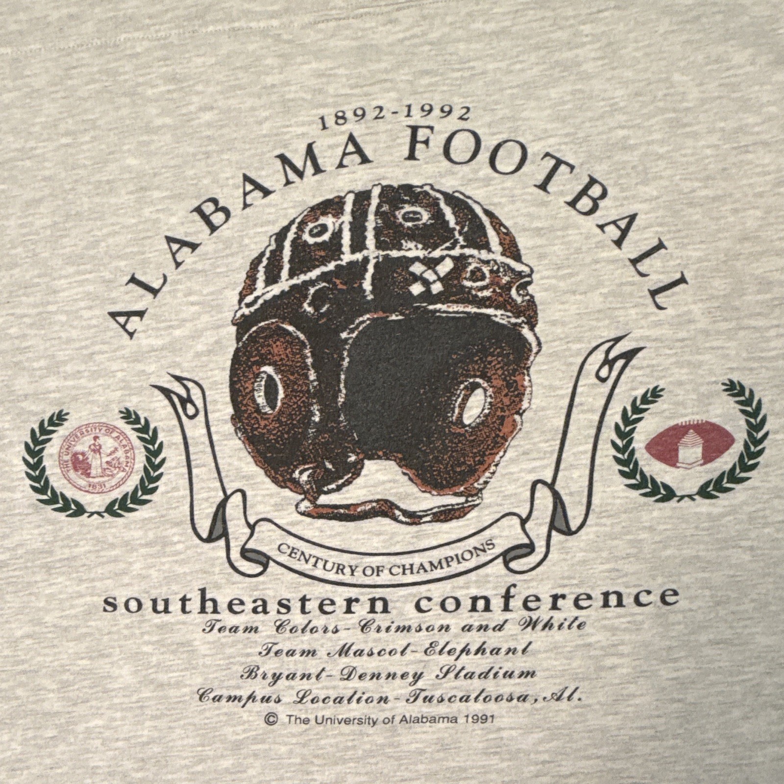 Vintage Russell Athletic Alabama Football SEC Graphic Long Sleeve Tee Gray L gallery