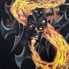 Spiral Direct Shirt Men Large Black Tee Skull Fire Flames Dragon Cyber Punk Y2K