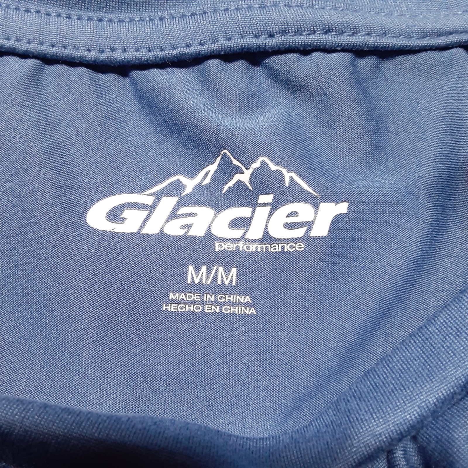 Glacier Mens Performance T-Shirt M Blue Crew SS Athletic Polyester Spandex gallery