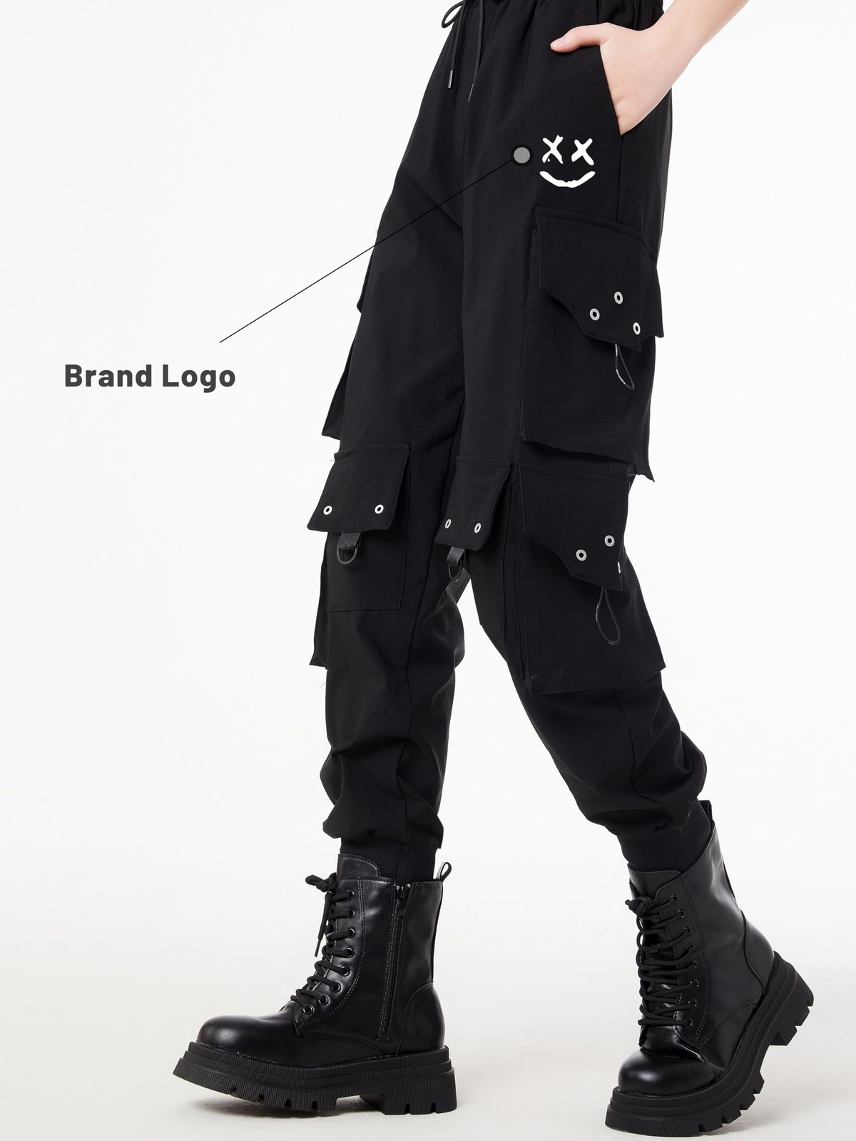 Cargo Pants Women Gothic Y2K High Waist Adjustable Pockets Drawstring Jogger gallery