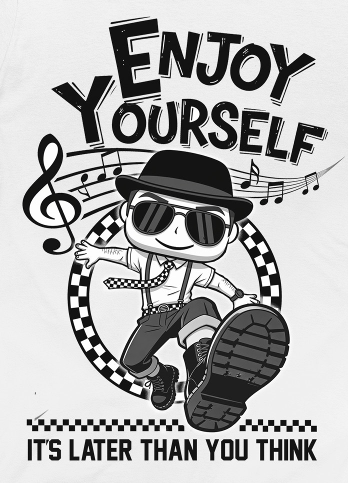 Enjoy Yourself 2-Tone SKA punk skateboard Rude boy 80's vinyl Tee Unisex t-shirt gallery
