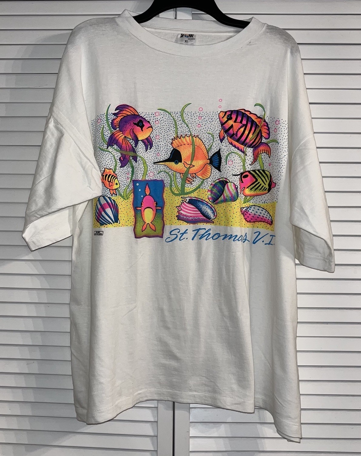 Vintage 1991 St. Thomas V.I. Fish Nature Single Stitch T-Shirt Size XL gallery